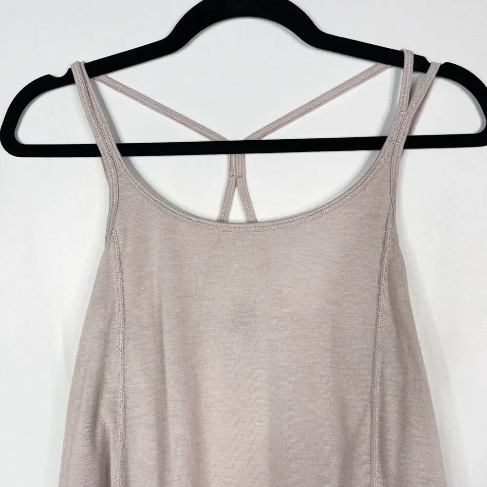 Calvin Klein Performance XSmall Epic Knit Strappy Tank Top Even Sand Cream Mauve